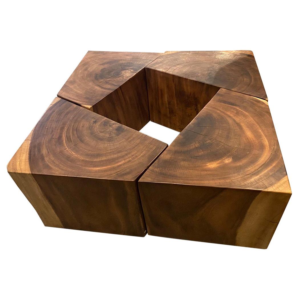 Andrianna Shamaris Reclaimed Wood Modular Coffee Table or Side Tables For Sale