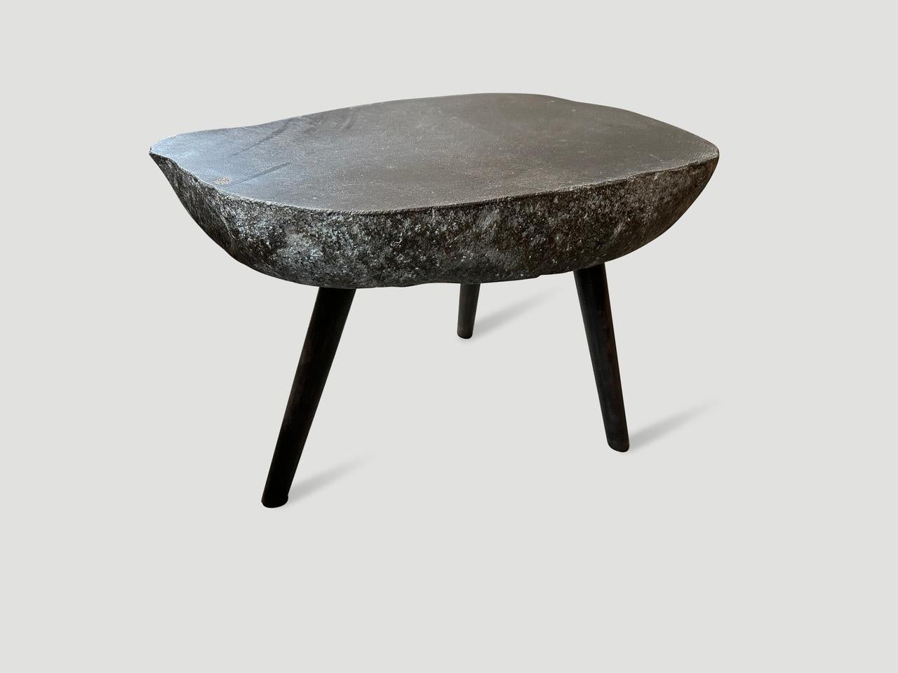 Organic Modern Andrianna Shamaris River Stone Side Table For Sale