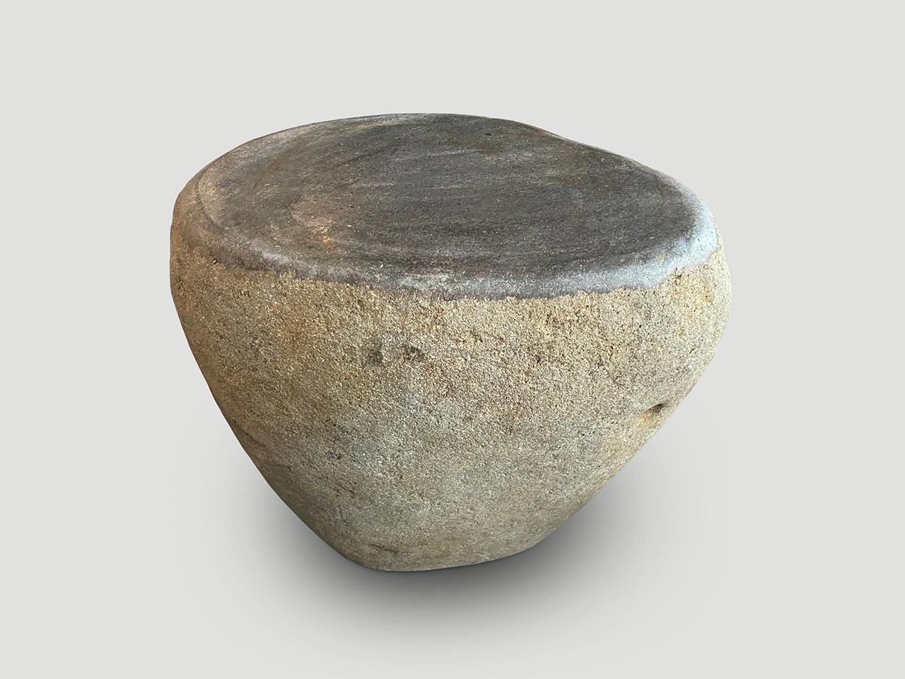 Andrianna Shamaris River Stone Side Table In Excellent Condition In New York, NY