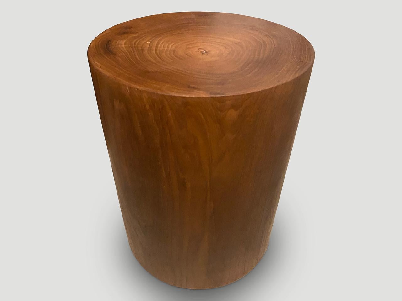 Beautiful rare rosewood side table with contrasting tones. Finished with a natural oil revealing the stunning wood grain. We have a collection. The price and images reflect the one shown.

Own an Andrianna Shamaris original.

Andrianna Shamaris. The