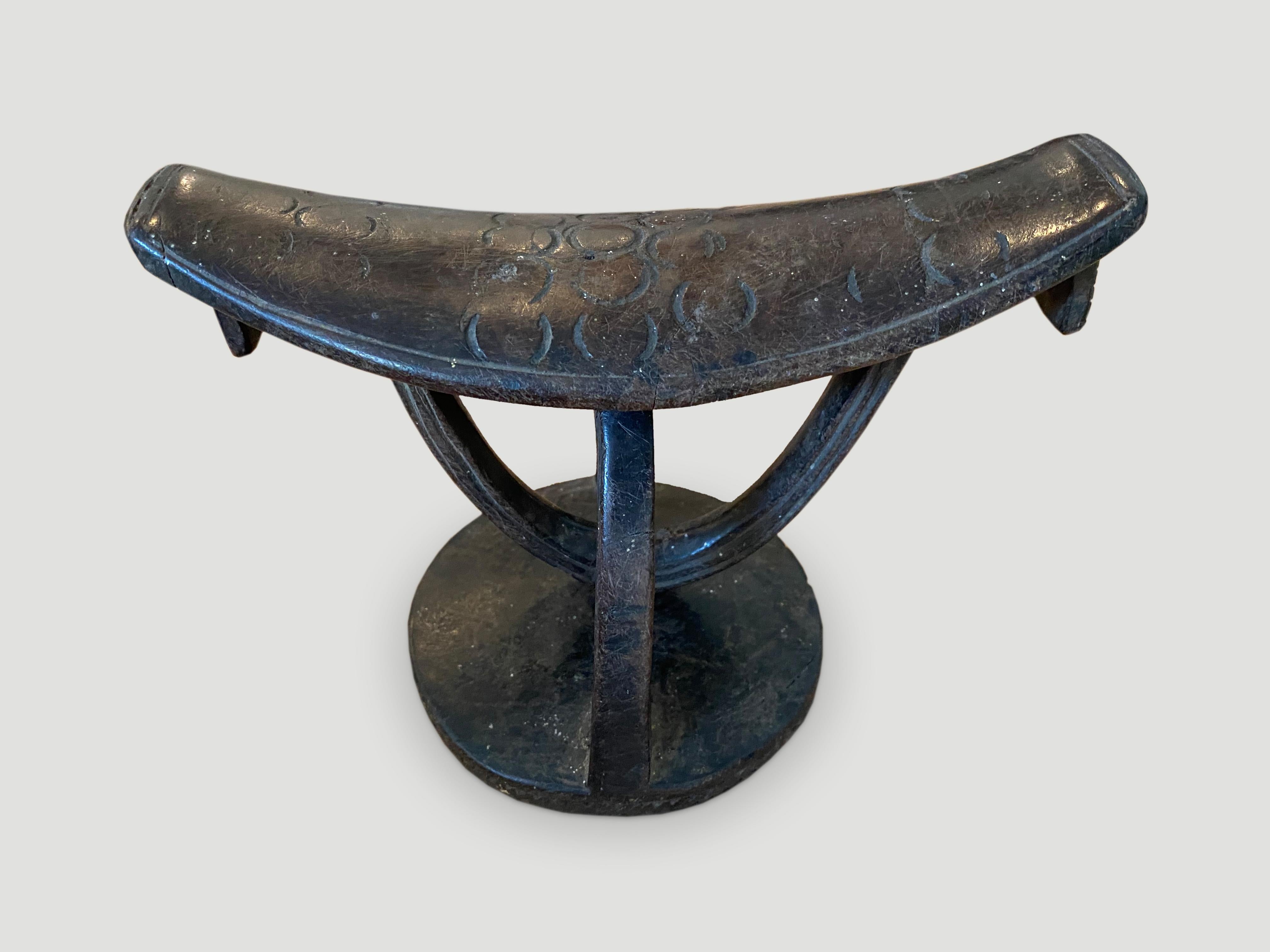 Tribal Andrianna Shamaris Rotating Antique African Wooden Head Rest