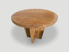 Andrianna Shamaris Round Shell Inlaid Dining Table or Entrance Table