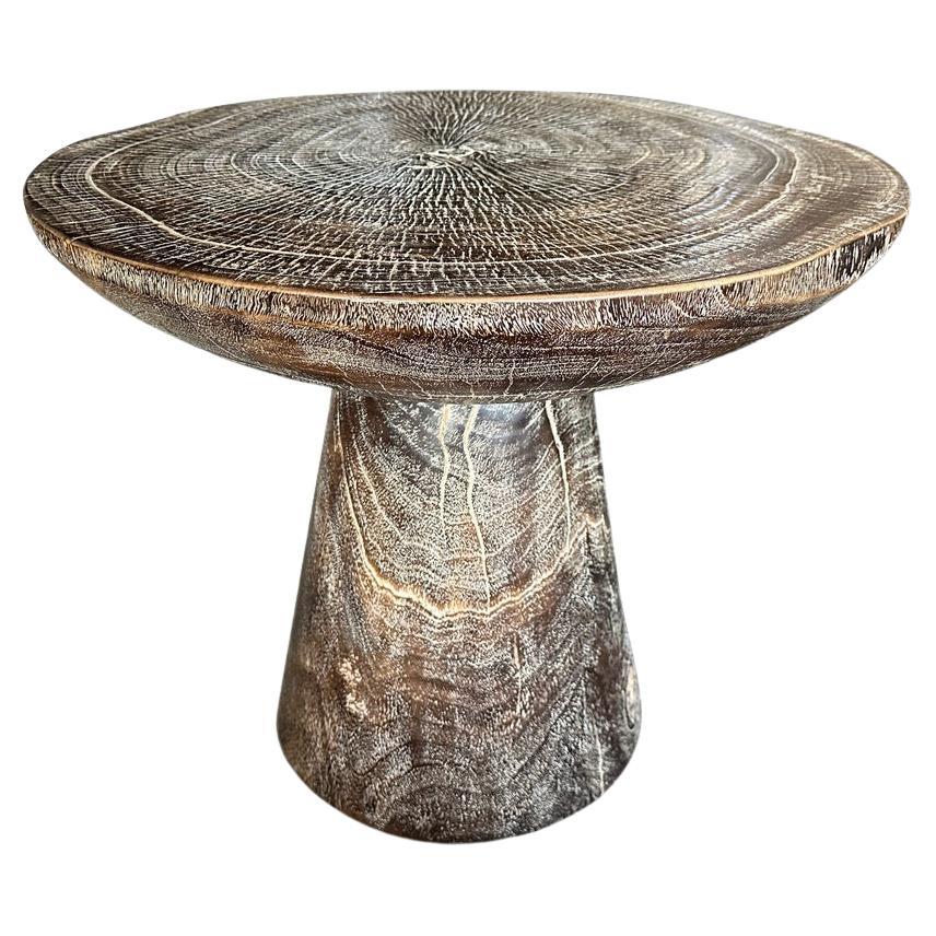 Andrianna Shamaris Round Single Charred Side Table For Sale