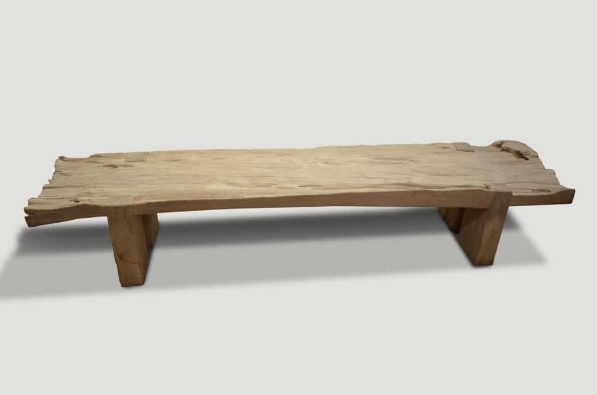Andrianna Shamaris Rustic Teak Wood Bench or Coffee Table In Excellent Condition In New York, NY