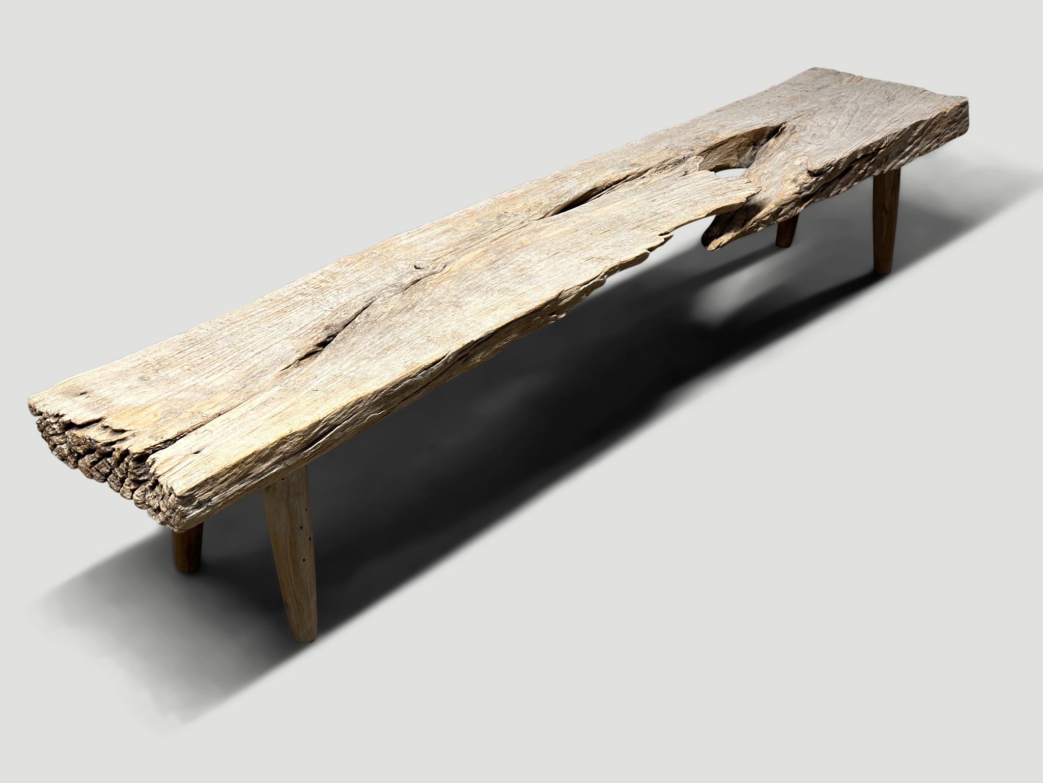 Mid-20th Century Andrianna Shamaris Sculptural Antique Bench For Sale