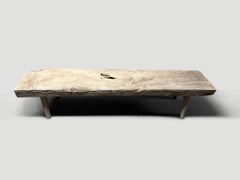 Andrianna Shamaris Sculptural Teak Wood Bench