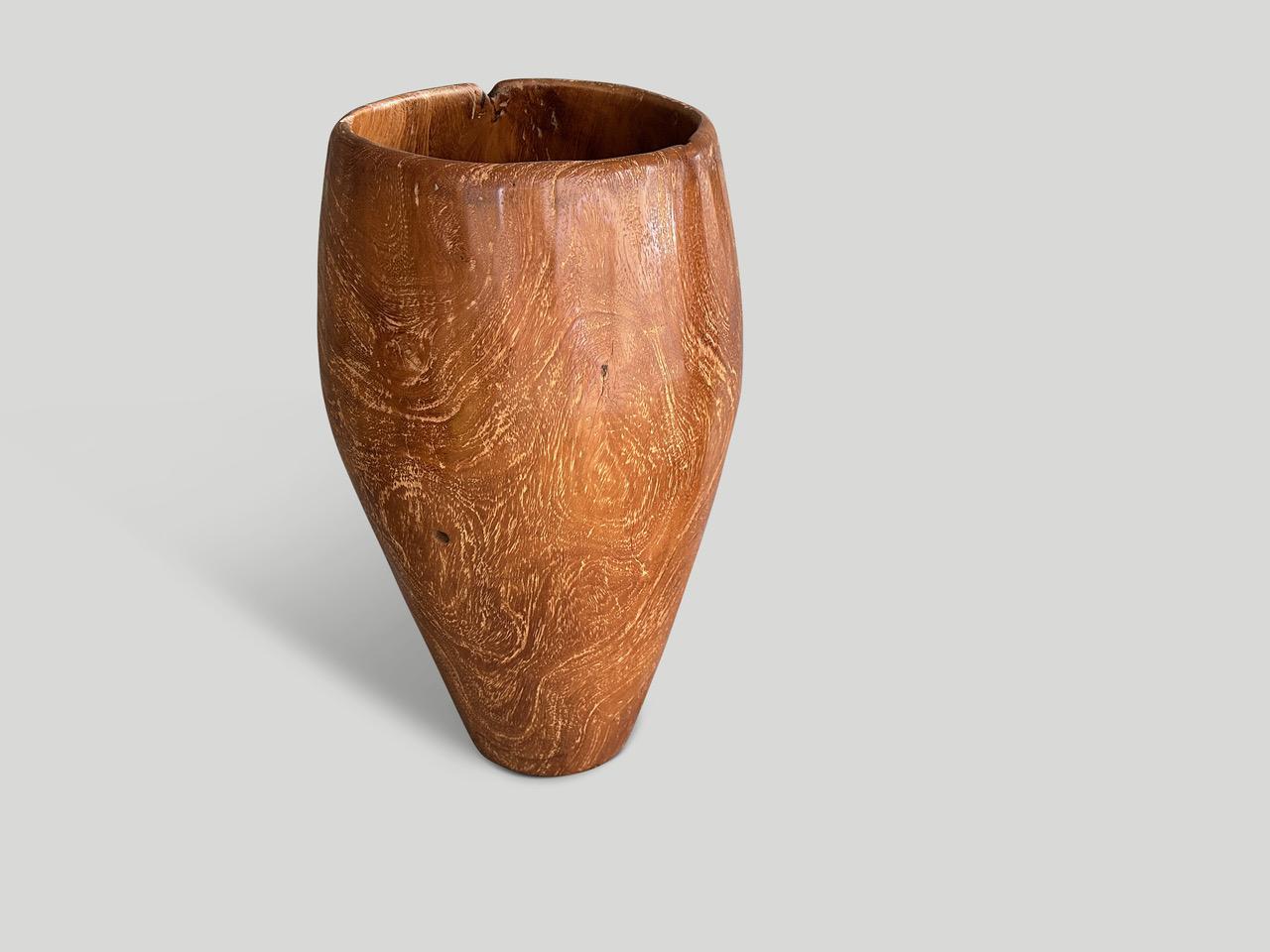 Andrianna Shamaris Sculptural Antique Teak Wood Container In Excellent Condition For Sale In New York, NY