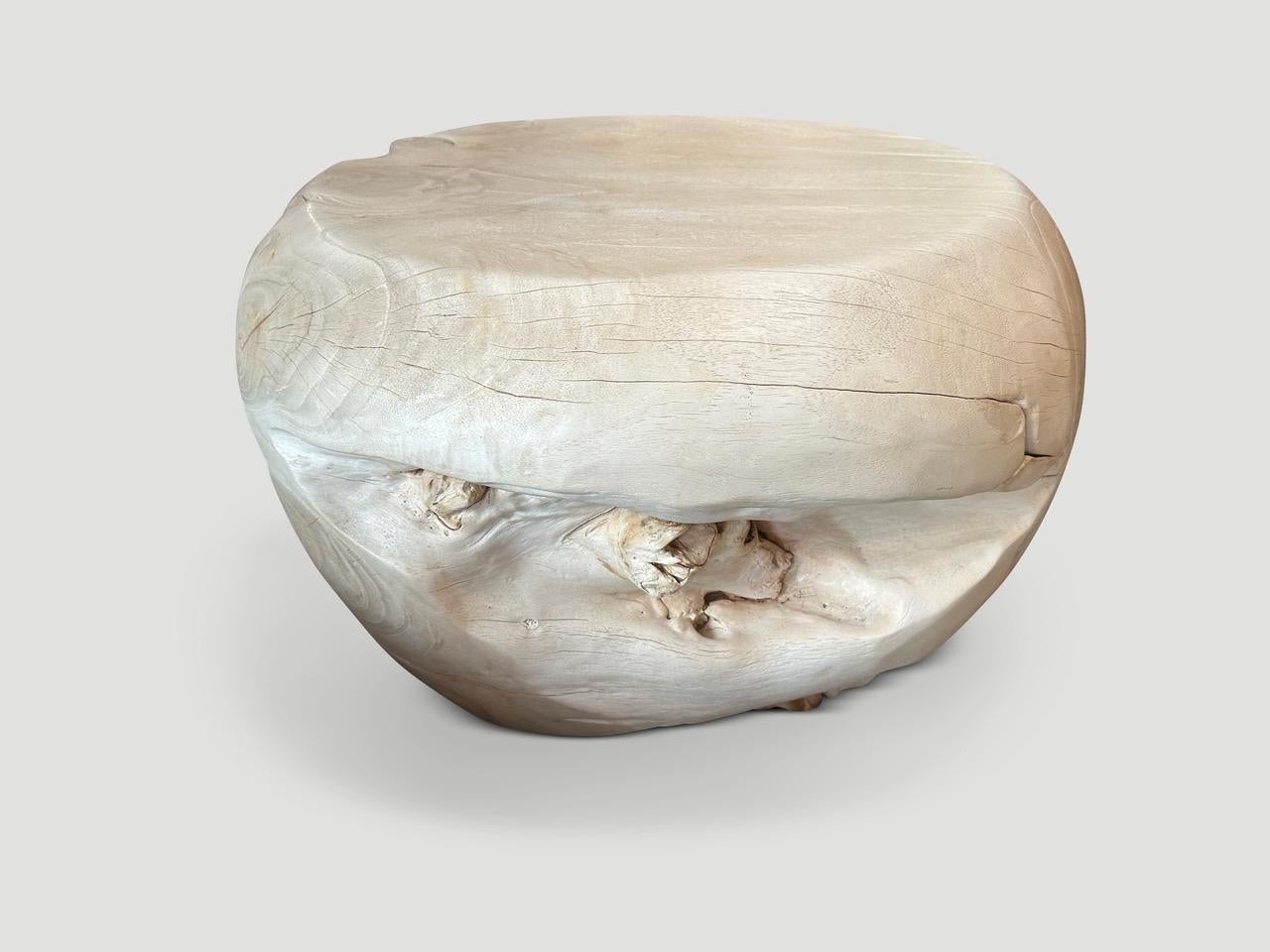 Andrianna Shamaris Sculptural Bleached Coffee Table or Side Table In Excellent Condition For Sale In New York, NY