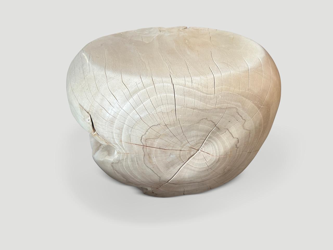 Wood Andrianna Shamaris Sculptural Bleached Coffee Table or Side Table For Sale