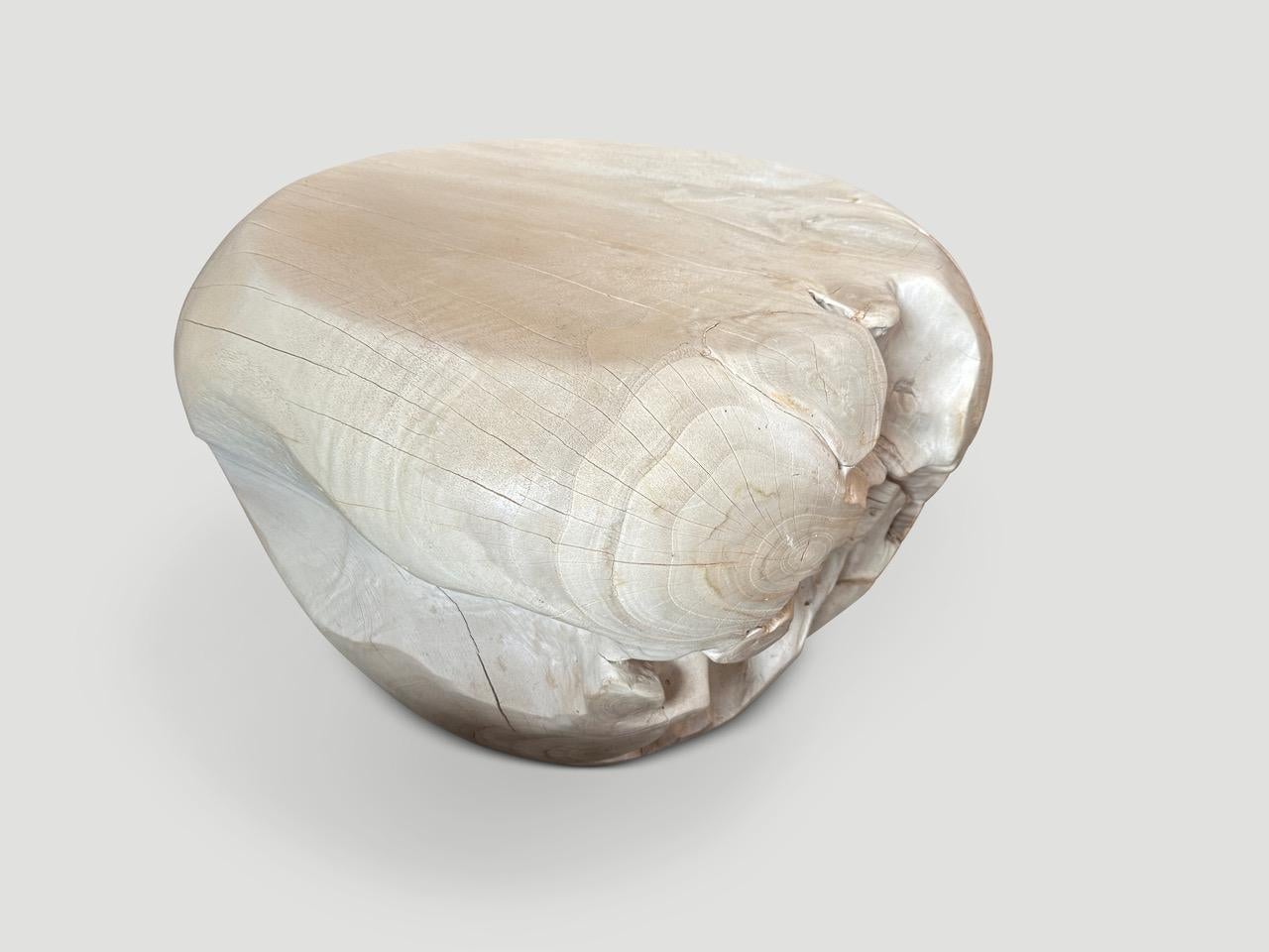 Andrianna Shamaris Sculptural Bleached Coffee Table or Side Table For Sale 1