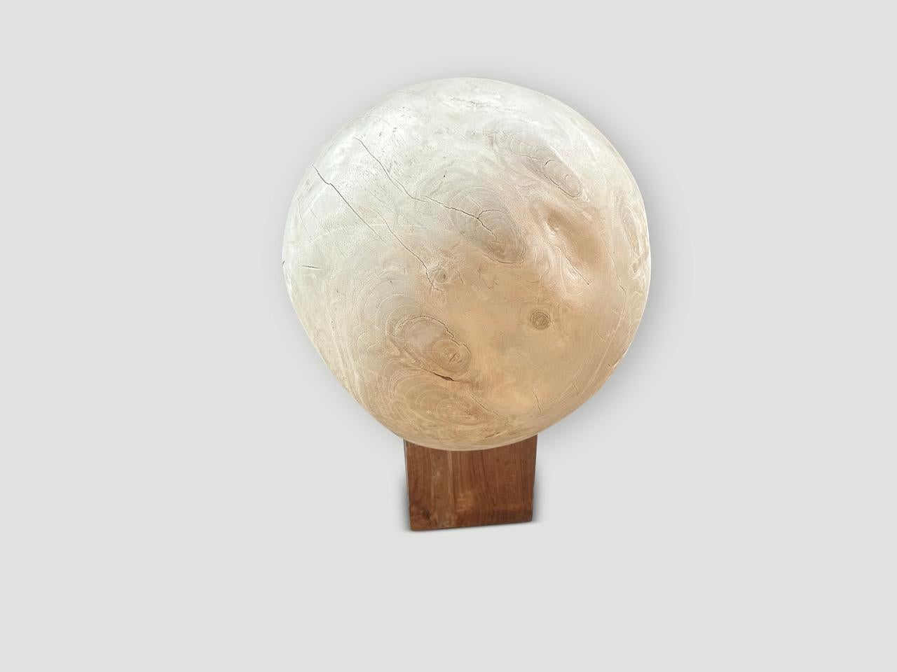 Andrianna Shamaris Sculptural Bleached Sphere on a Stand Excellent état - En vente à New York, NY