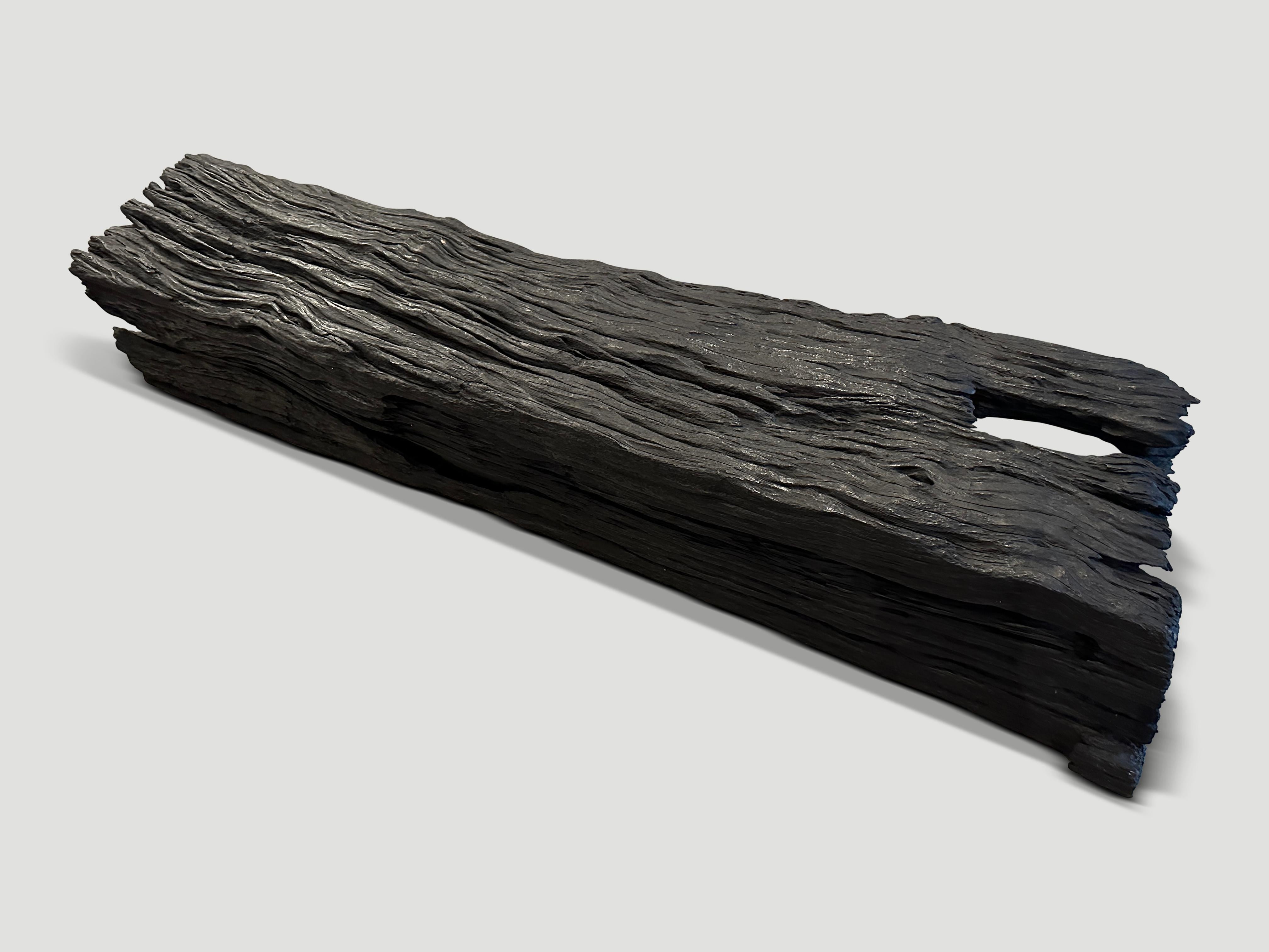 Organic Modern Andrianna Shamaris Sculptural Century Old Charred Bench For Sale