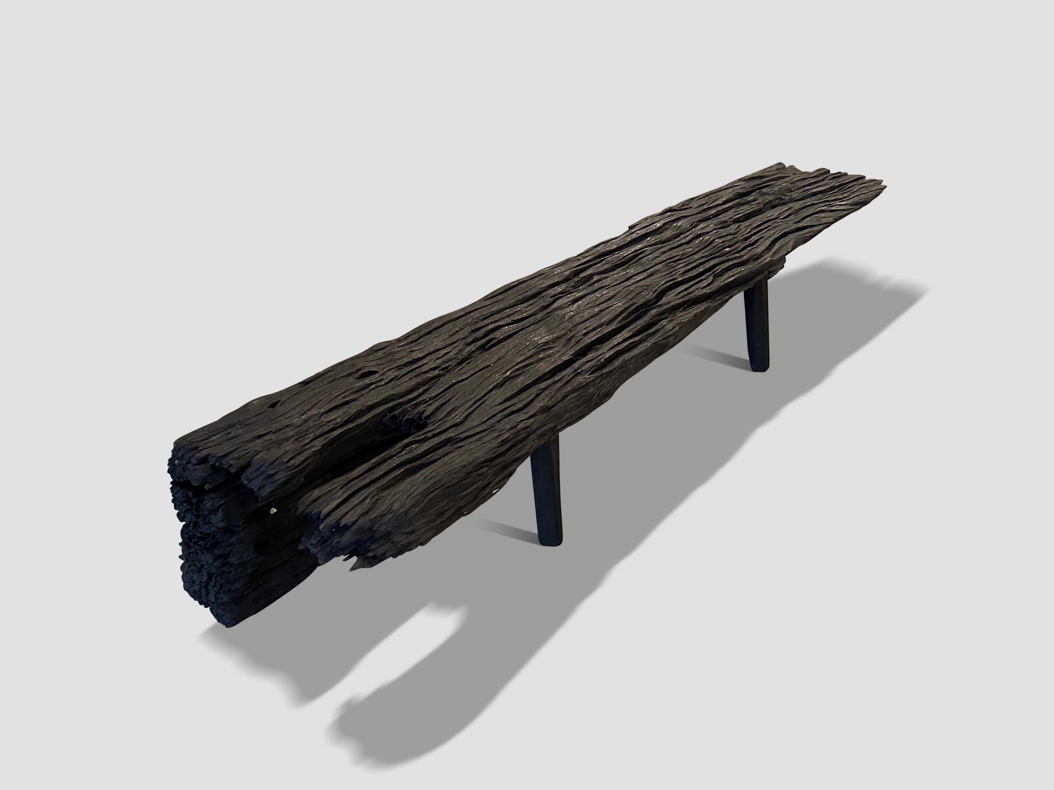 Andrianna Shamaris Sculptural Century Old Charred Bench In Excellent Condition For Sale In New York, NY