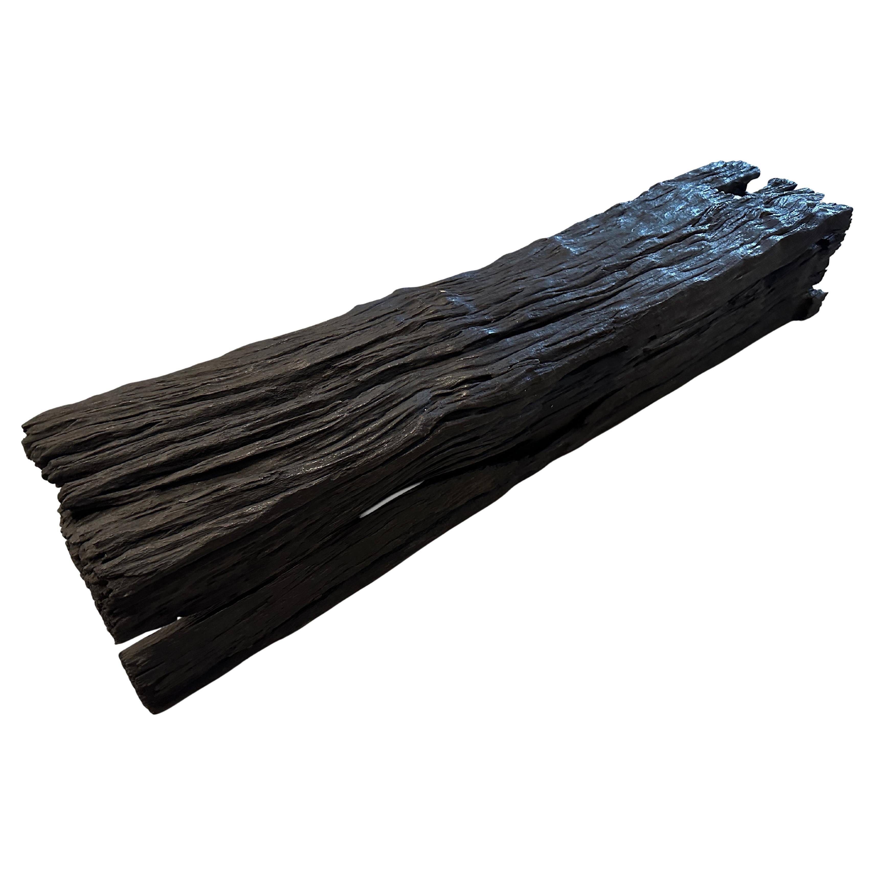 Andrianna Shamaris Sculptural Century Old Charred Bench For Sale