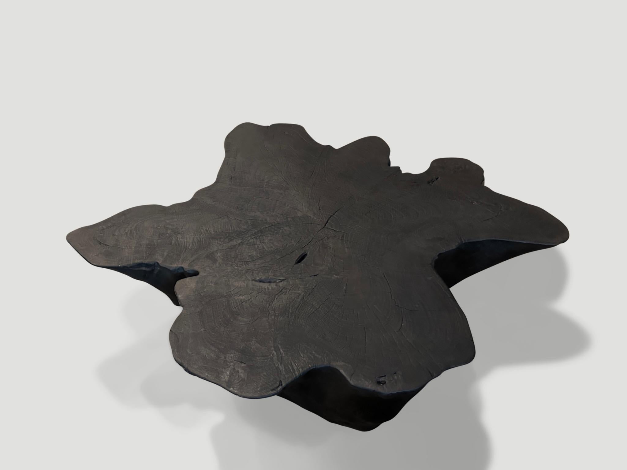 Organic Modern Andrianna Shamaris Sculptural Charred Coffee Table For Sale