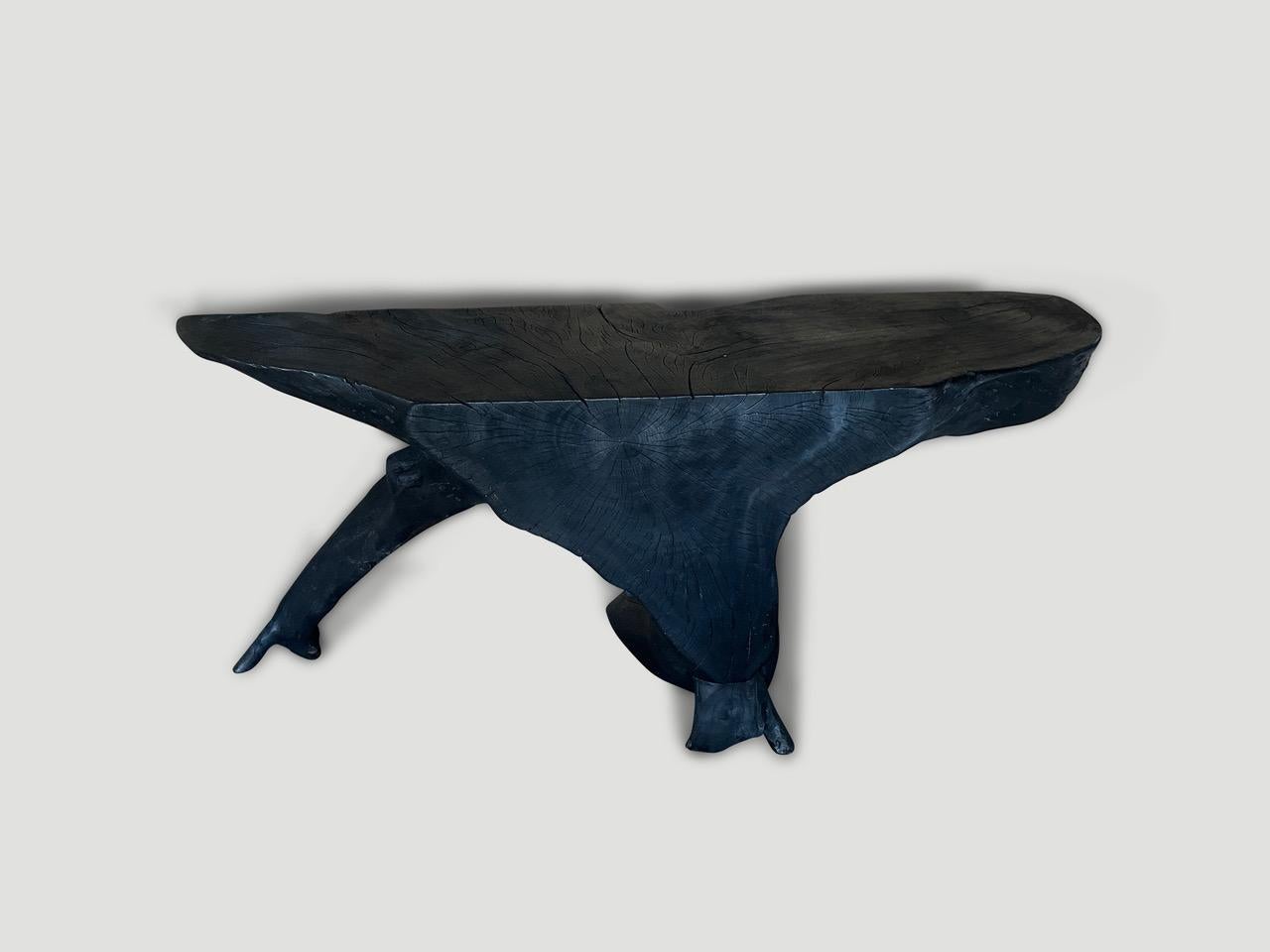 Andrianna Shamaris Sculptural Charred Console Table In Excellent Condition For Sale In New York, NY