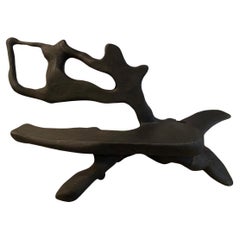 Andrianna Shamaris Sculptural Charred Mahogany Bench