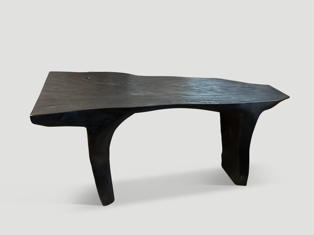Andrianna Shamaris Sculptural Charred Suar Wood Console Table For Sale ...