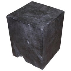 Andrianna Shamaris Sculptural Charred Teakwood Side Table