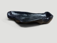Andrianna Shamaris Charred Teak Wood Vessel, Modern Design