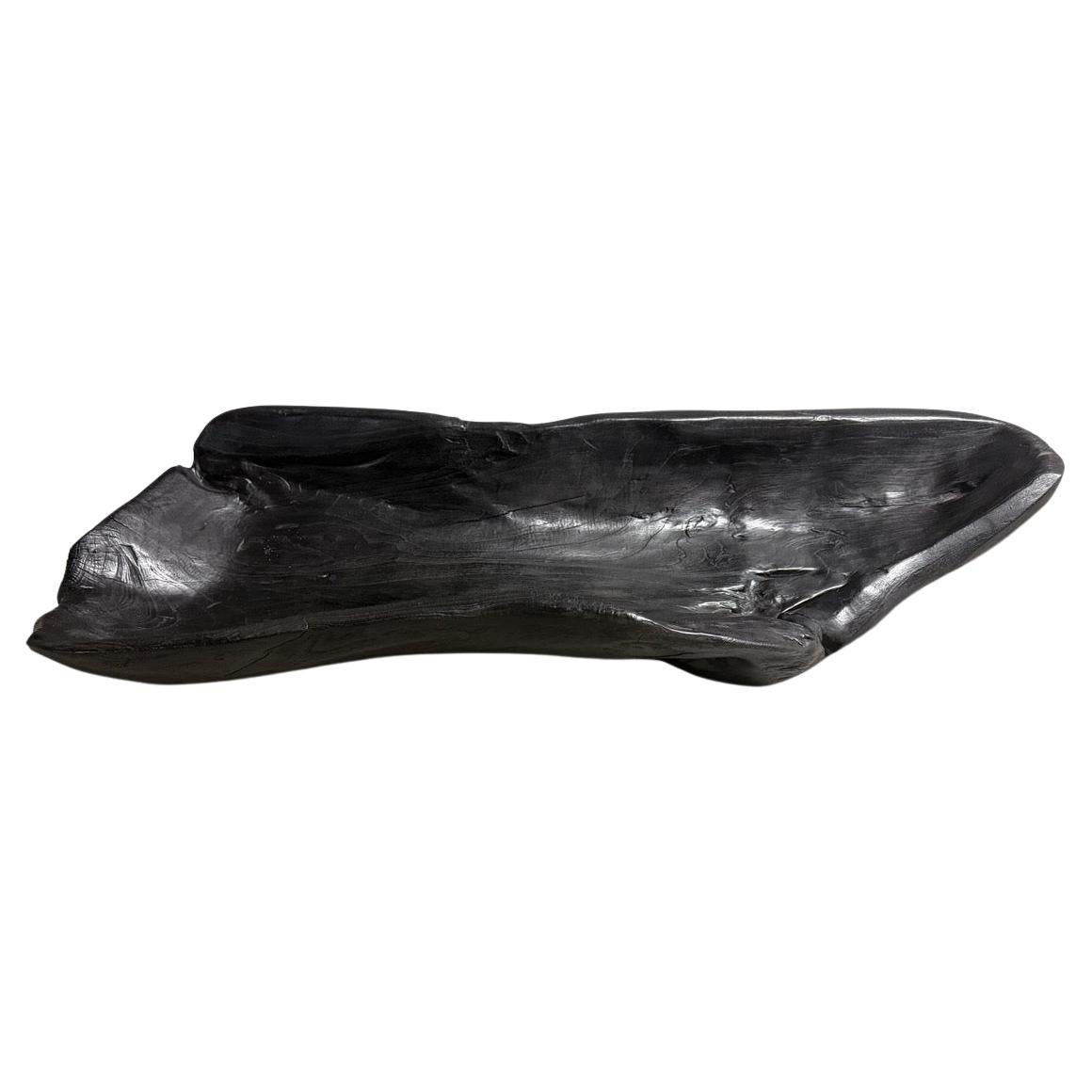 Andrianna Shamaris Vessel sculptural en bois de teck calciné en vente