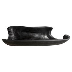 Andrianna Shamaris Sculptural Charred Teak Wood Vessel