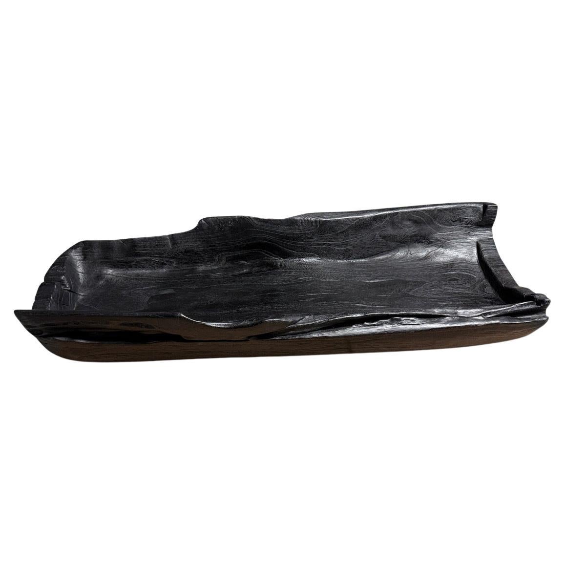 Andrianna Shamaris Sculptural Charred Teak Wood Vessel