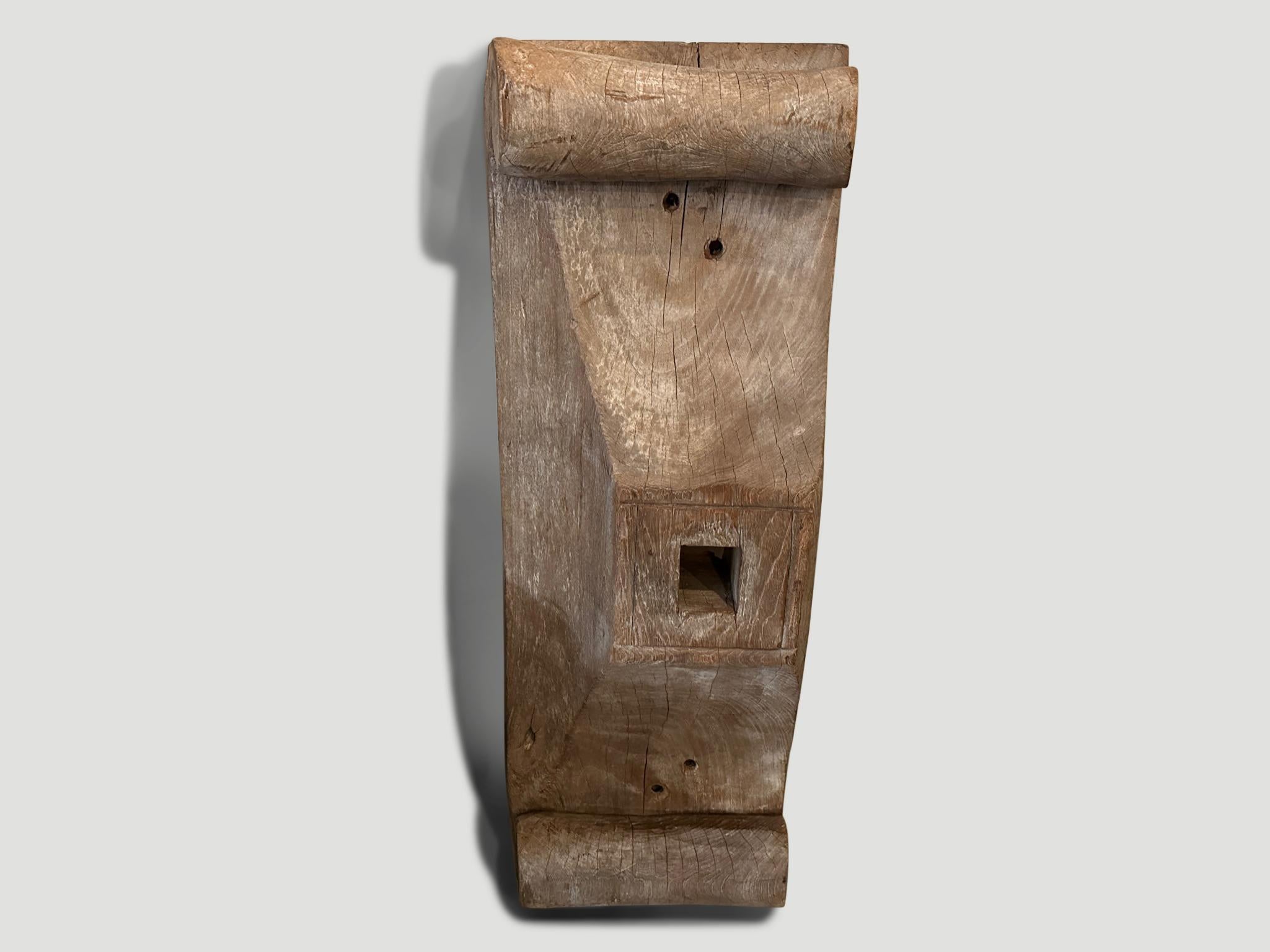 Wood Andrianna Shamaris Sculptural Column Base  For Sale