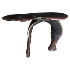 Andrianna Shamaris Sculptural Mahogany Wood Console Table Or Desk