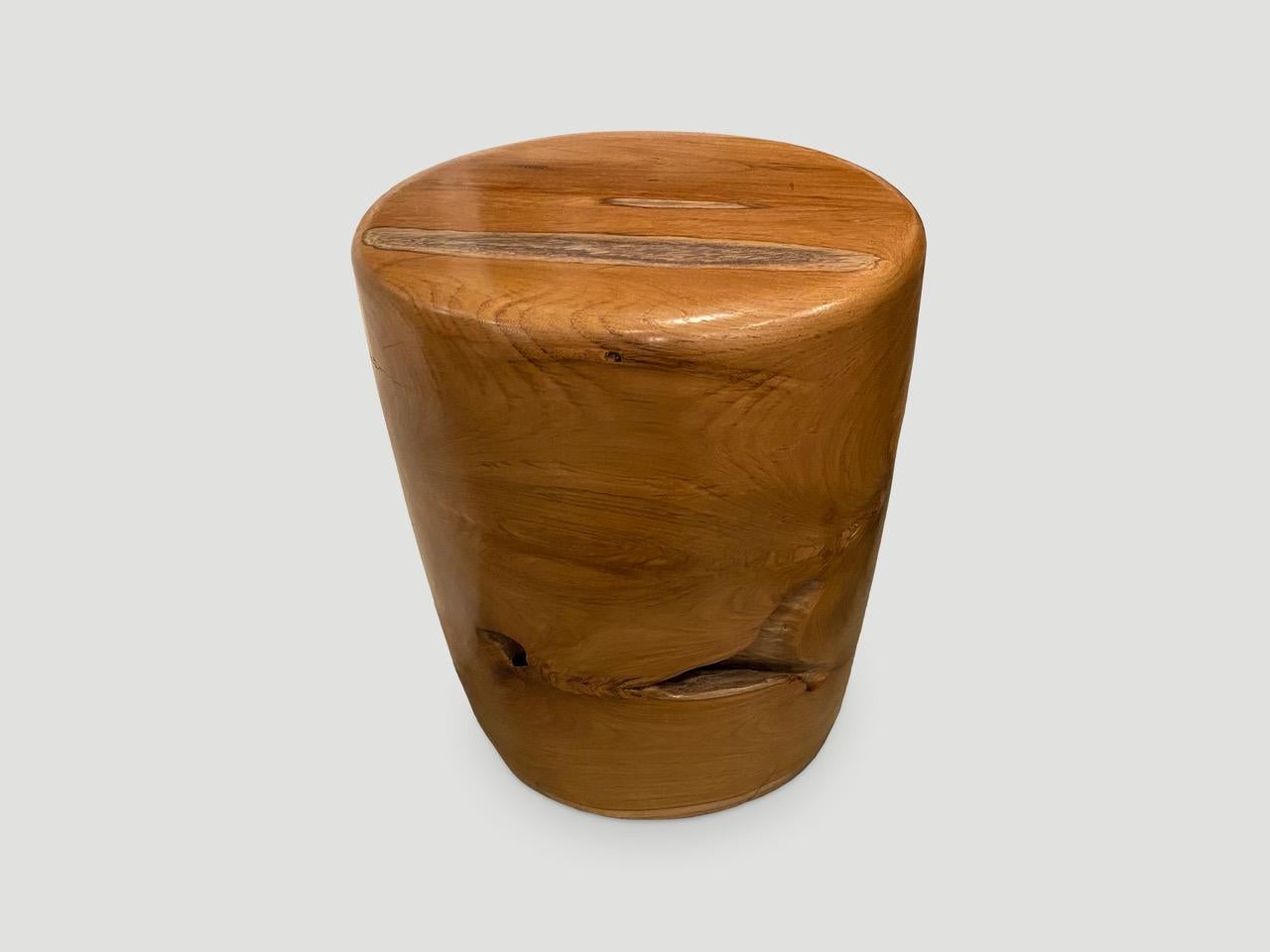 Contemporary Andrianna Shamaris Sculptural Organic Natural Teak Wood Side Table
