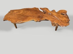 Andrianna Shamaris Sculptural Organic Teak Wood Coffee Table