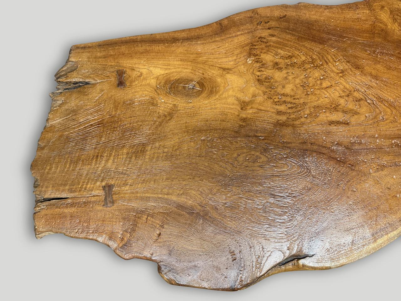 Andrianna Shamaris Sculptural Organic Teak Wood Coffee Table For Sale 3