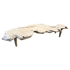 Table basse sculpturale en bois de teck organique Andrianna Shamaris