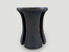 Andrianna Shamaris Teak Wood Sculptural Side Table or Stool