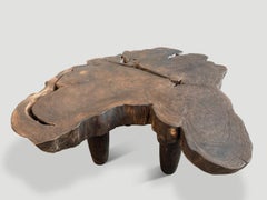 Andrianna Shamaris Modern Teak Wood Coffee Table with Charred Finish