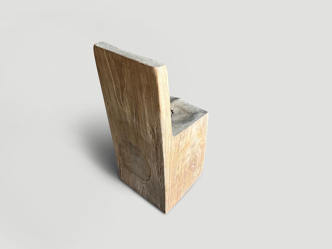 Indonesian Andrianna Shamaris Sculptural Solid Teak Wood Chair For Sale