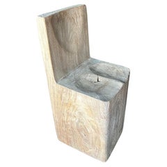 Used Andrianna Shamaris Sculptural Solid Teak Wood Chair