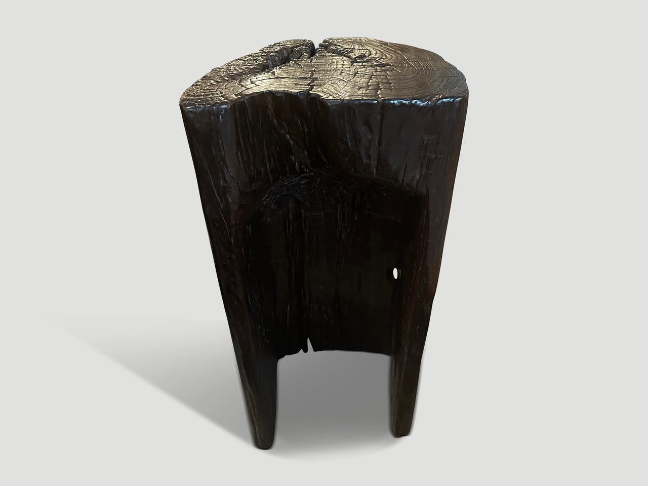 Mid-20th Century Andrianna Shamaris Sculptural Suar Wood Side Table or Pedestal For Sale