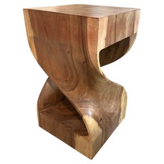 Andrianna Shamaris Sculptural Suar Wood Side Table or Pedestal