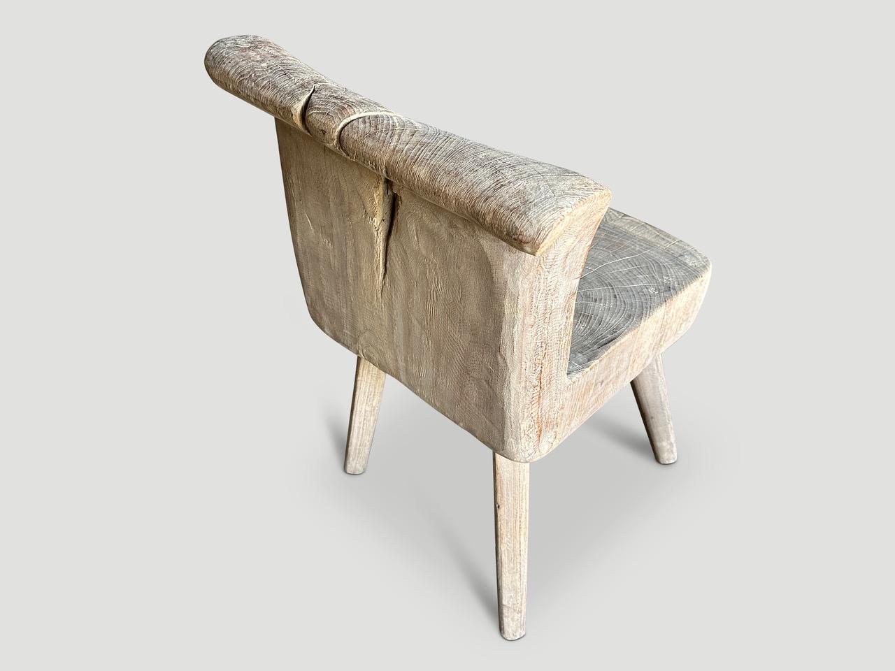Minimalist Andrianna Shamaris Sculptural Teak Wood Chair or Side Table For Sale
