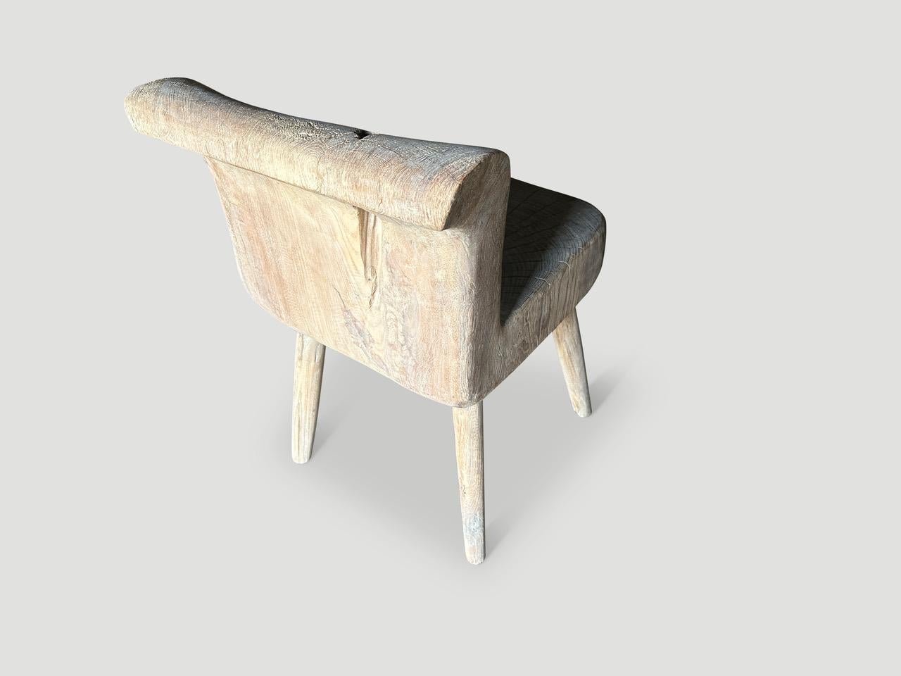 Andrianna Shamaris Sculptural Teak Wood Chair or Side Table In Excellent Condition For Sale In New York, NY