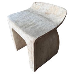 Andrianna Shamaris Sculptural Teak Wood Chair or Side Table
