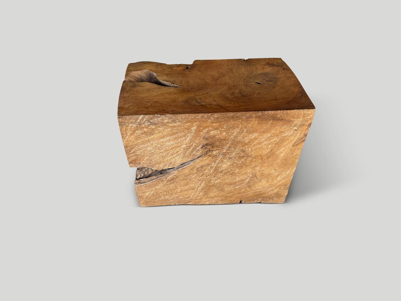 Andrianna Shamaris Sculptural Teak Wood Side Table Or Coffee Table im Zustand „Hervorragend“ im Angebot in New York, NY