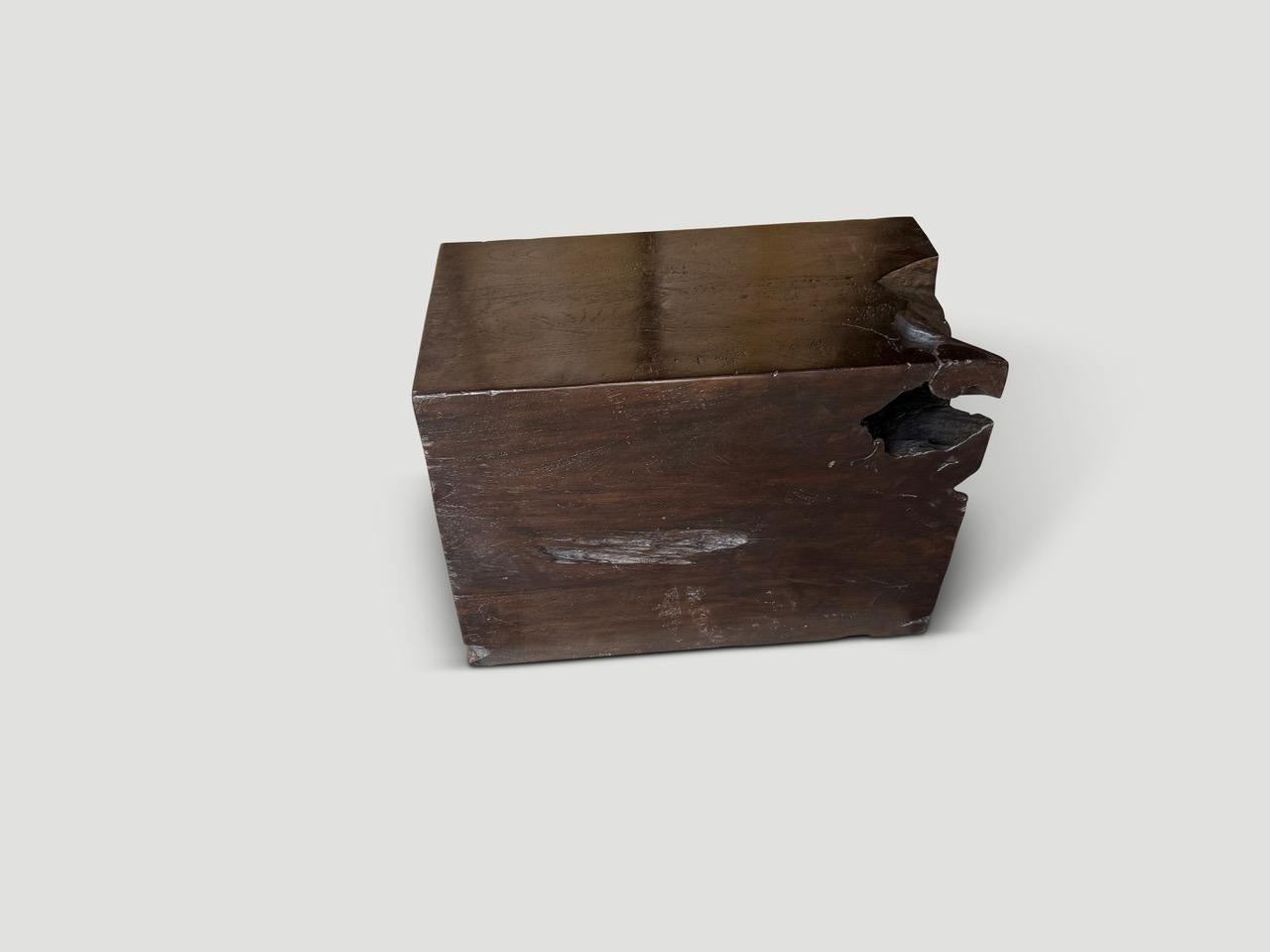 Andrianna Shamaris Sculptural Teak Wood Side Table Or Coffee Table In Excellent Condition For Sale In New York, NY
