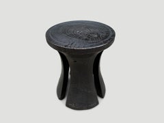 Andrianna Shamaris Sculptural Teak Wood Side Table or Stool