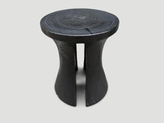 Andrianna Shamaris Sculptural Teak Wood Side Table or Stool