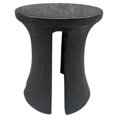 Vintage Andrianna Shamaris Sculptural Teak Wood Side Table or Stool