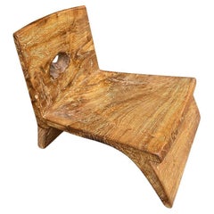 Used Andrianna Shamaris Sculptural Teak Wood Spa Chair