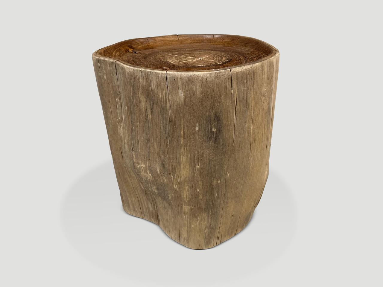 Andrianna Shamaris Sculptural Teak Wood Tray Side Table  In Excellent Condition For Sale In New York, NY