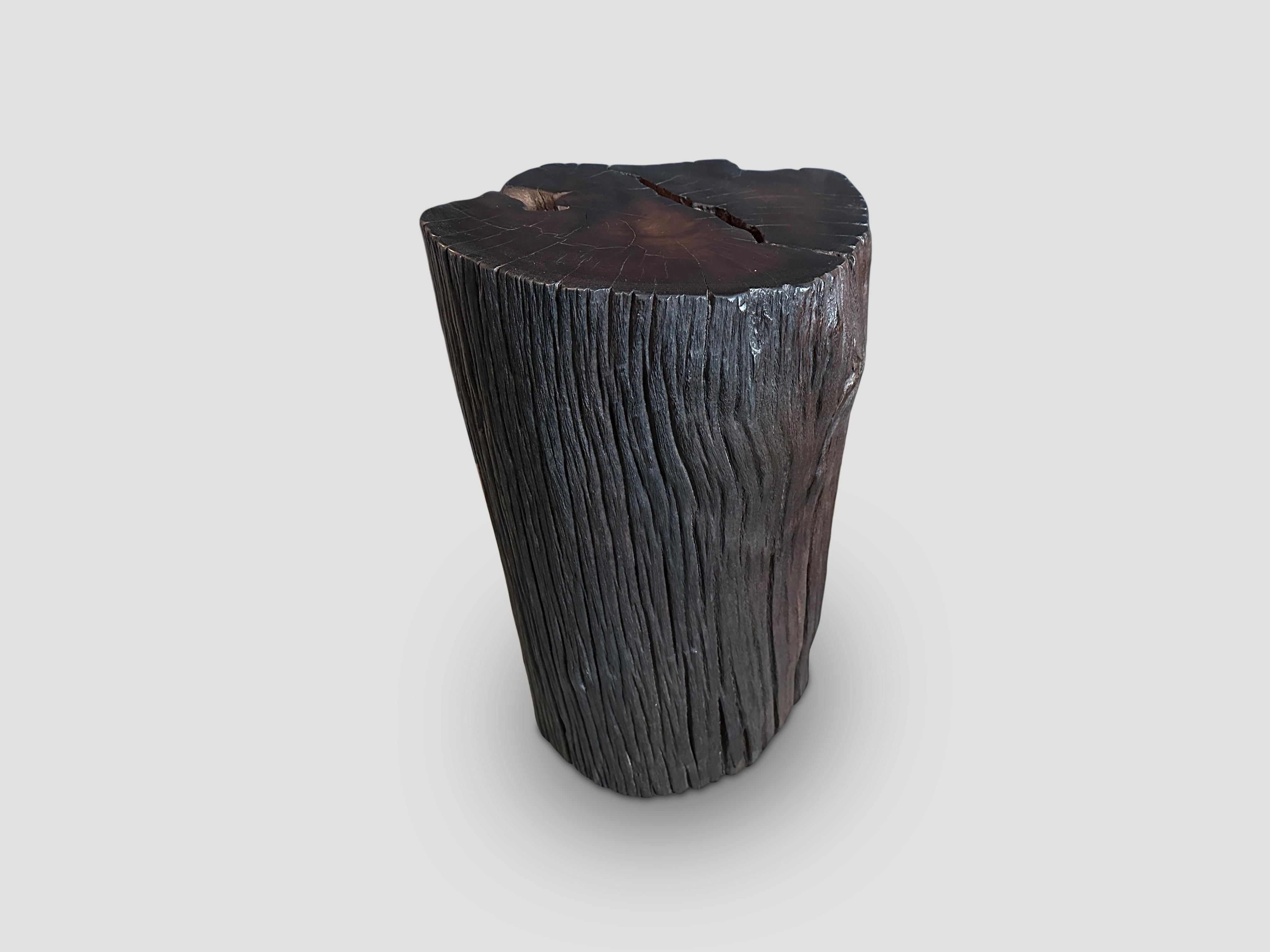 Andrianna Shamaris Sculptural Ulin Wood Side Table In Excellent Condition For Sale In New York, NY
